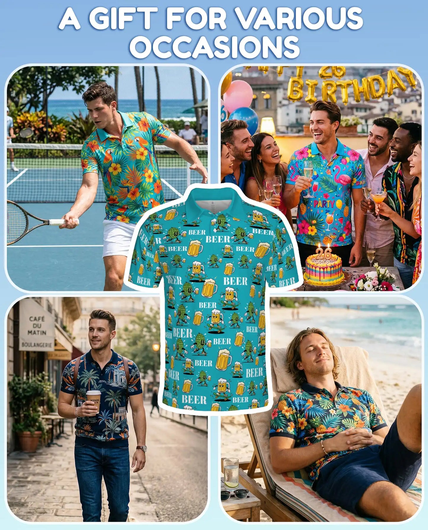 Funny Beer Polo Shirt - Craft Brew Party Tropical Style | Azhawaiian