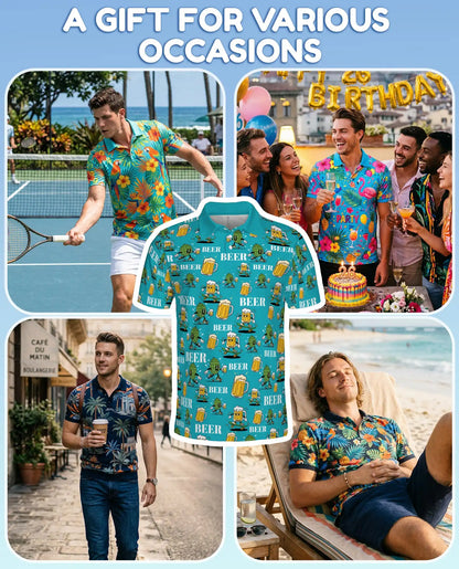 Funny Beer Polo Shirt - Craft Brew Party Tropical Style | Azhawaiian