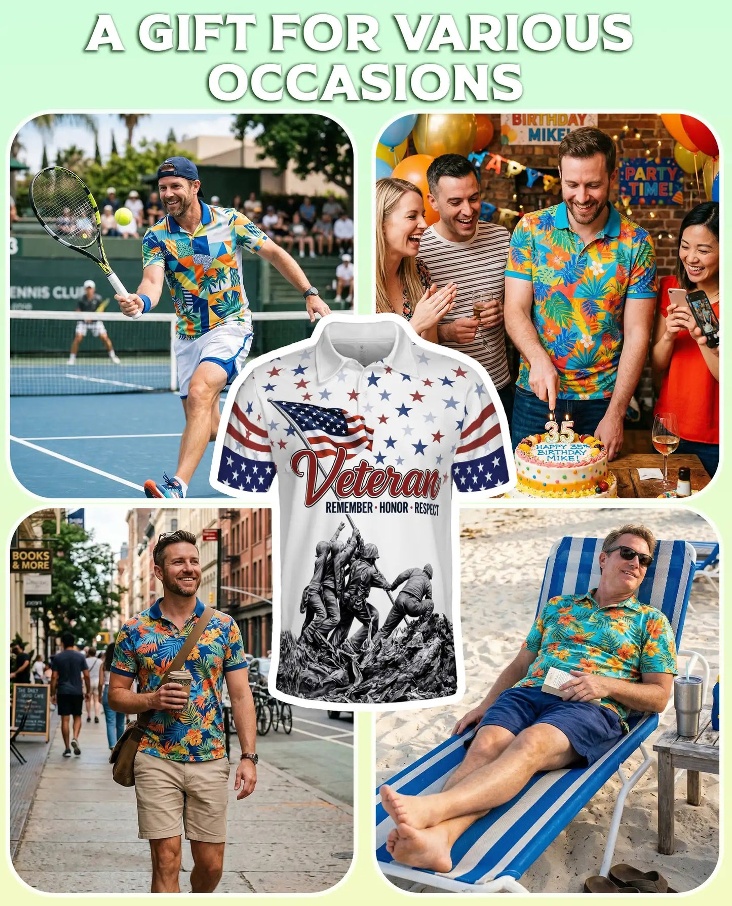 Veteran Remember Honor Respect Patriotic Military Tribute Polo Shirt | Azhawaiian