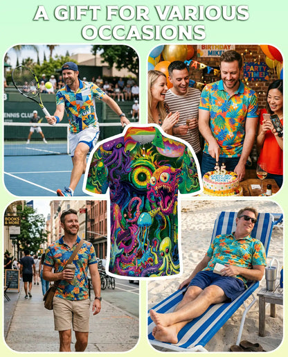 Psychedelic Sea Monster Polo Shirt | Azhawaiian