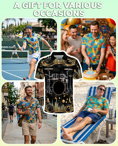 Drummer Music Lover Speaker Sound System Polo Shirt | Azhawaiian