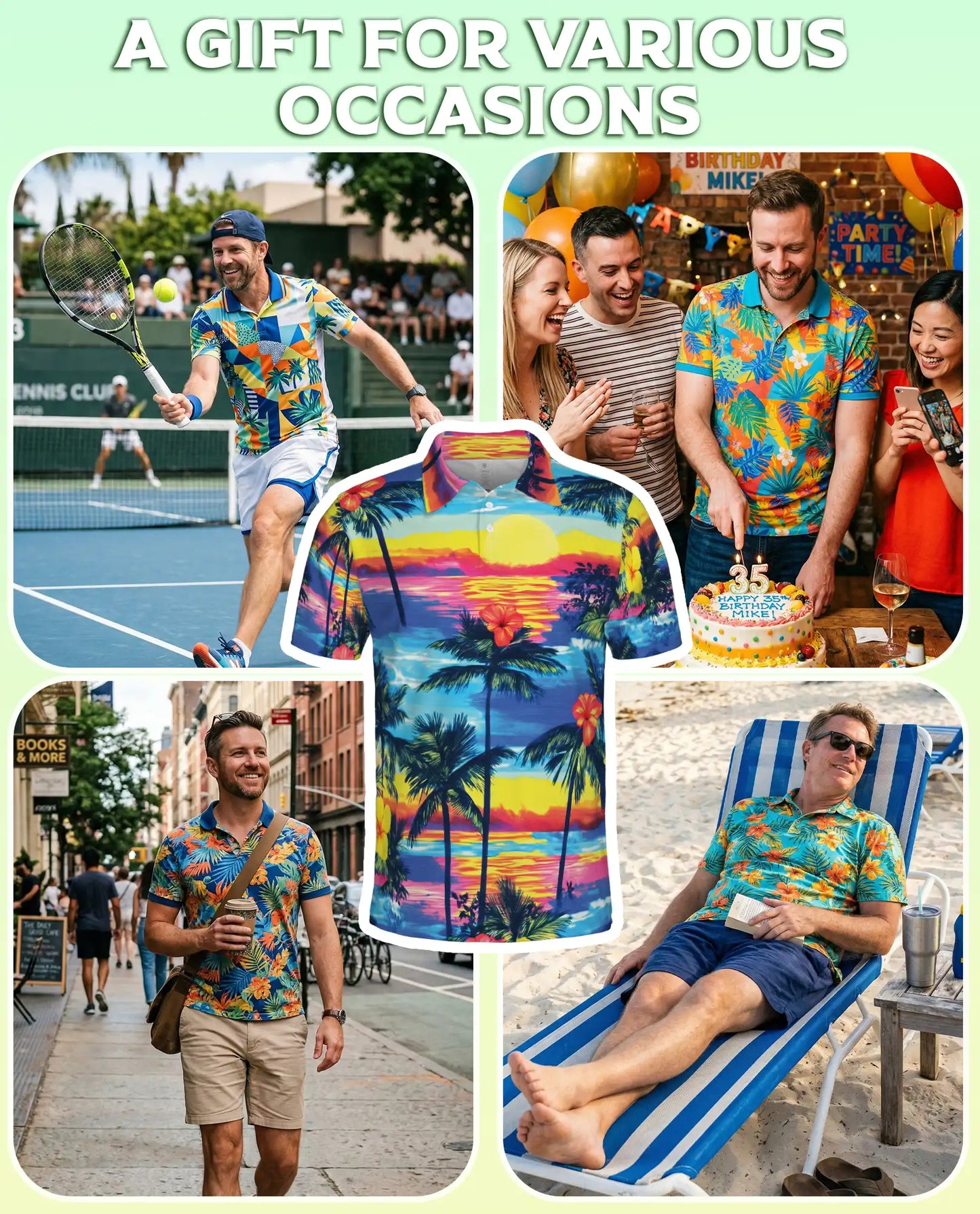 Tropical Sunset Hawaiian Polo Shirt | Azhawaiian