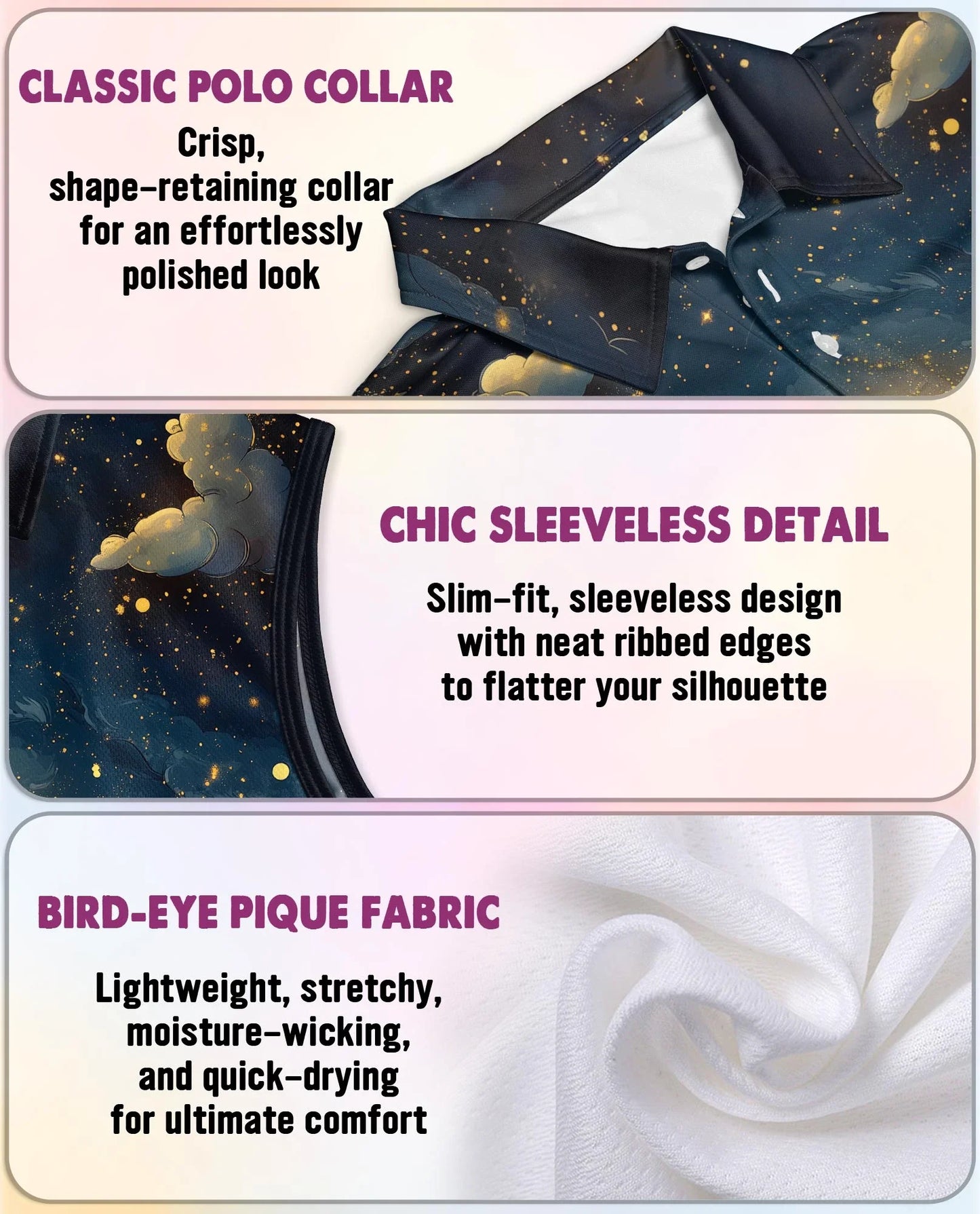 Midnight Whale Sleeveless Polo Shirt for Women | Azhawaiian