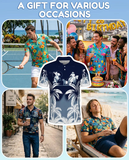 Cowboy Western Polo Shirt, Palm Desert Style | Azhawaiian