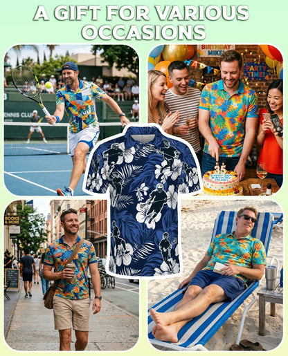 Tropical Lacrosse 3D Polo Shirt for Men, Hawaiian Sports Floral Style | Azhawaiian
