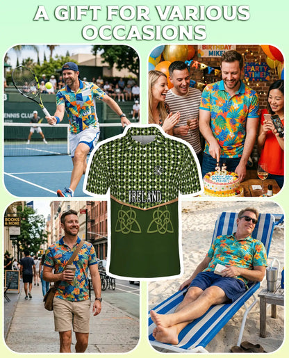 Ireland Shamrock Celtic 3D Polo Shirt | Azhawaiian