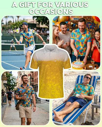 Beer Lovers Polo Shirt - Fresh Brew Party Style | Azhawaiian