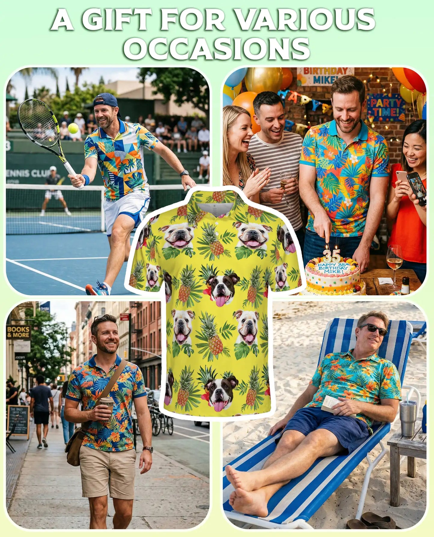 Bulldog Pineapple Hawaiian Polo Shirt | Azhawaiian