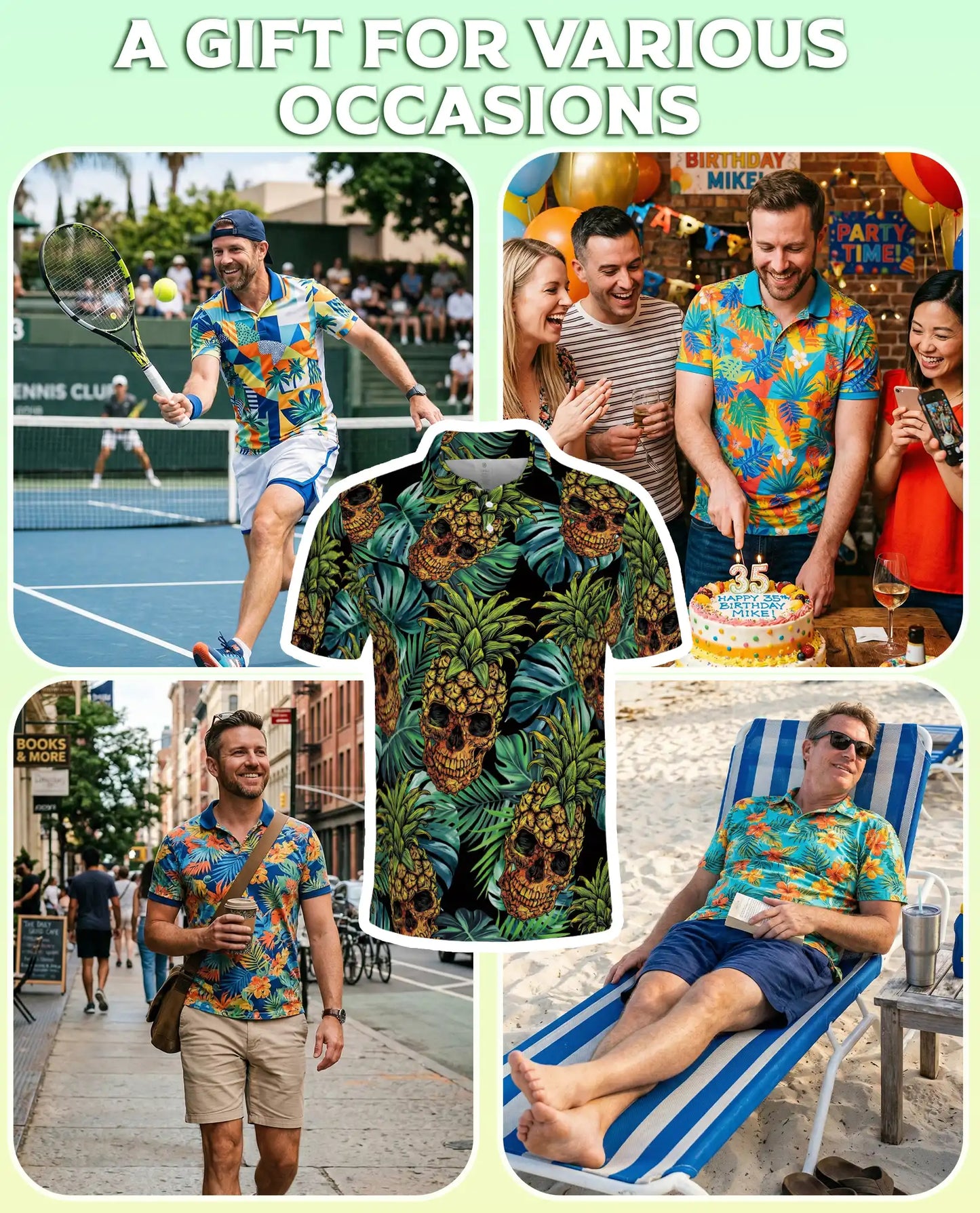 Pineapple Skull Polo Shirt - Tropical Gothic Island Style | Azhawaiian