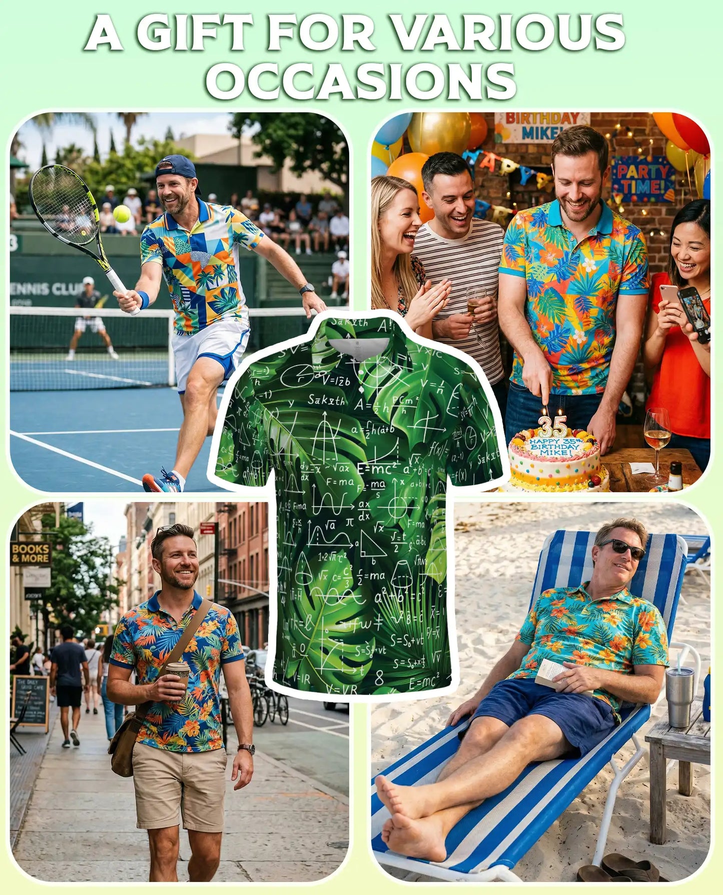 Math Formula Polo Shirt, Science Equation Print | Azhawaiian