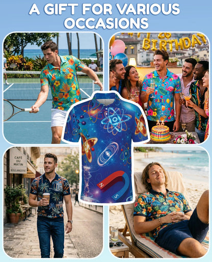 Physics Amazing Science Polo Shirt for Men, Science Lover Style | Azhawaiian