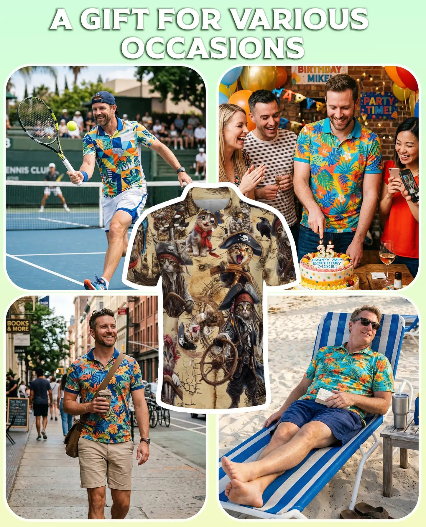 Pirate Cat Polo Shirt | Azhawaiian