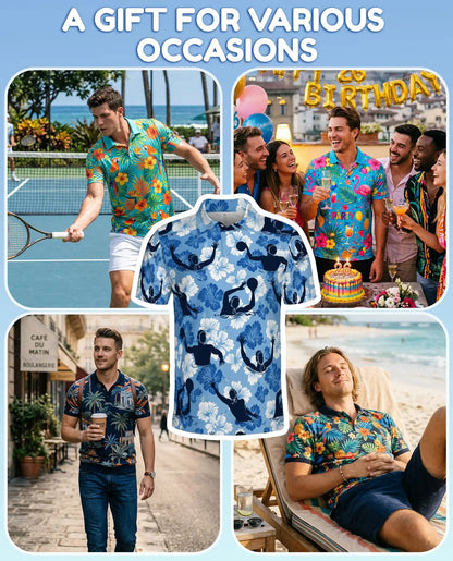 Tropical Water Polo Polo Shirt - Hawaiian Sports Summer Style | Azhawaiian