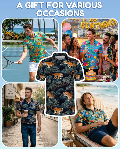 Tiger Forest Polo Shirt | Azhawaiian