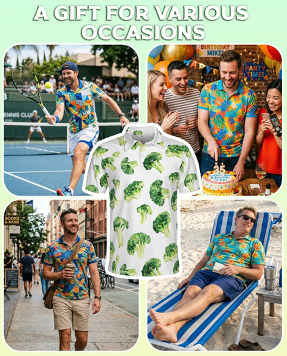 Broccoli Print Polo Shirt | Azhawaiian