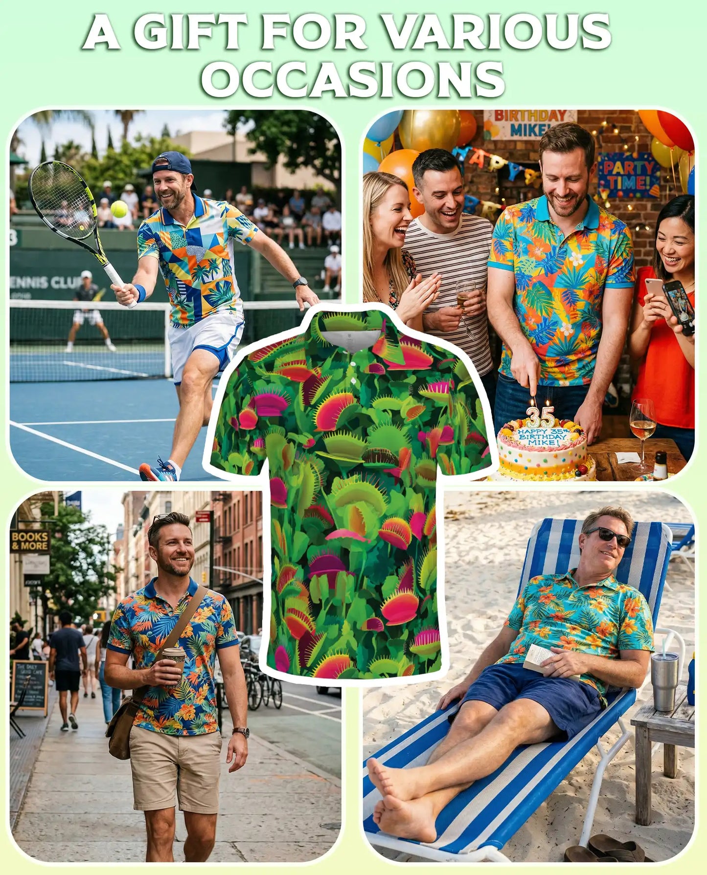 Venus Flytrap Tropical Botanical Polo Shirt Carnivorous Plant Pattern | Azhawaiian