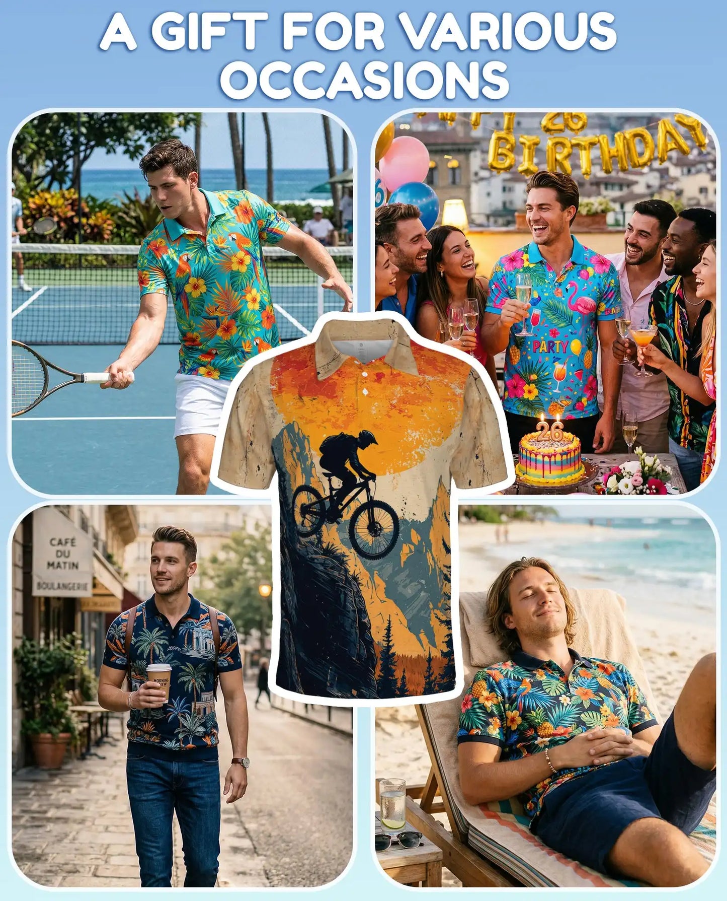 Mountain Biking Polo Shirt - Adventure Trail Rider Style | Azhawaiian