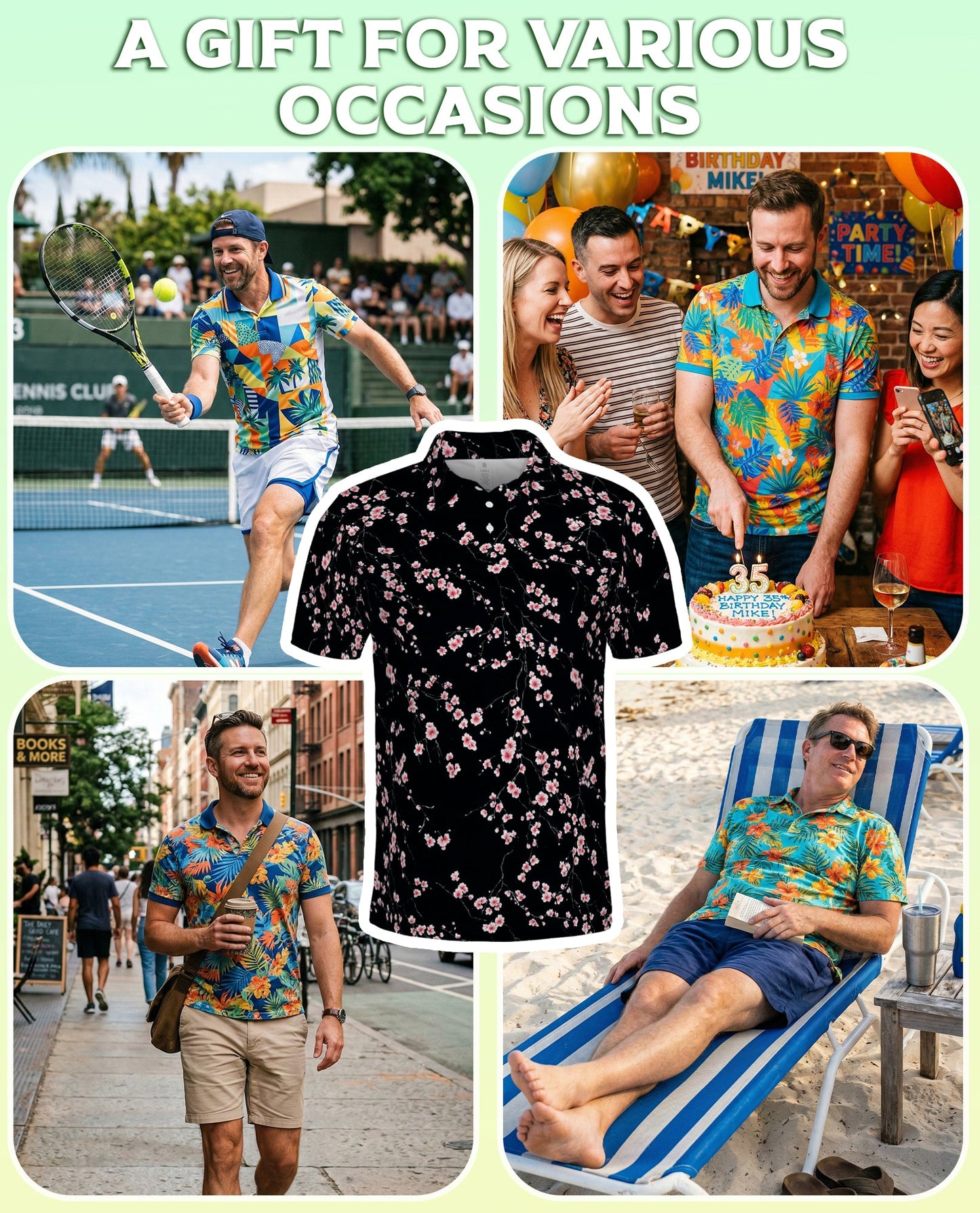 Japanese Sakura Cherry Blossom 3D Polo Shirt for Men, Floral Japanese Style Shirt | Azhawaiian