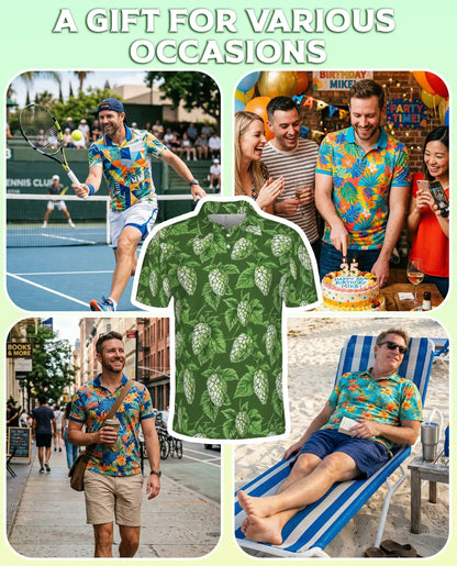 Hop Leaf Green Polo Shirt | Azhawaiian