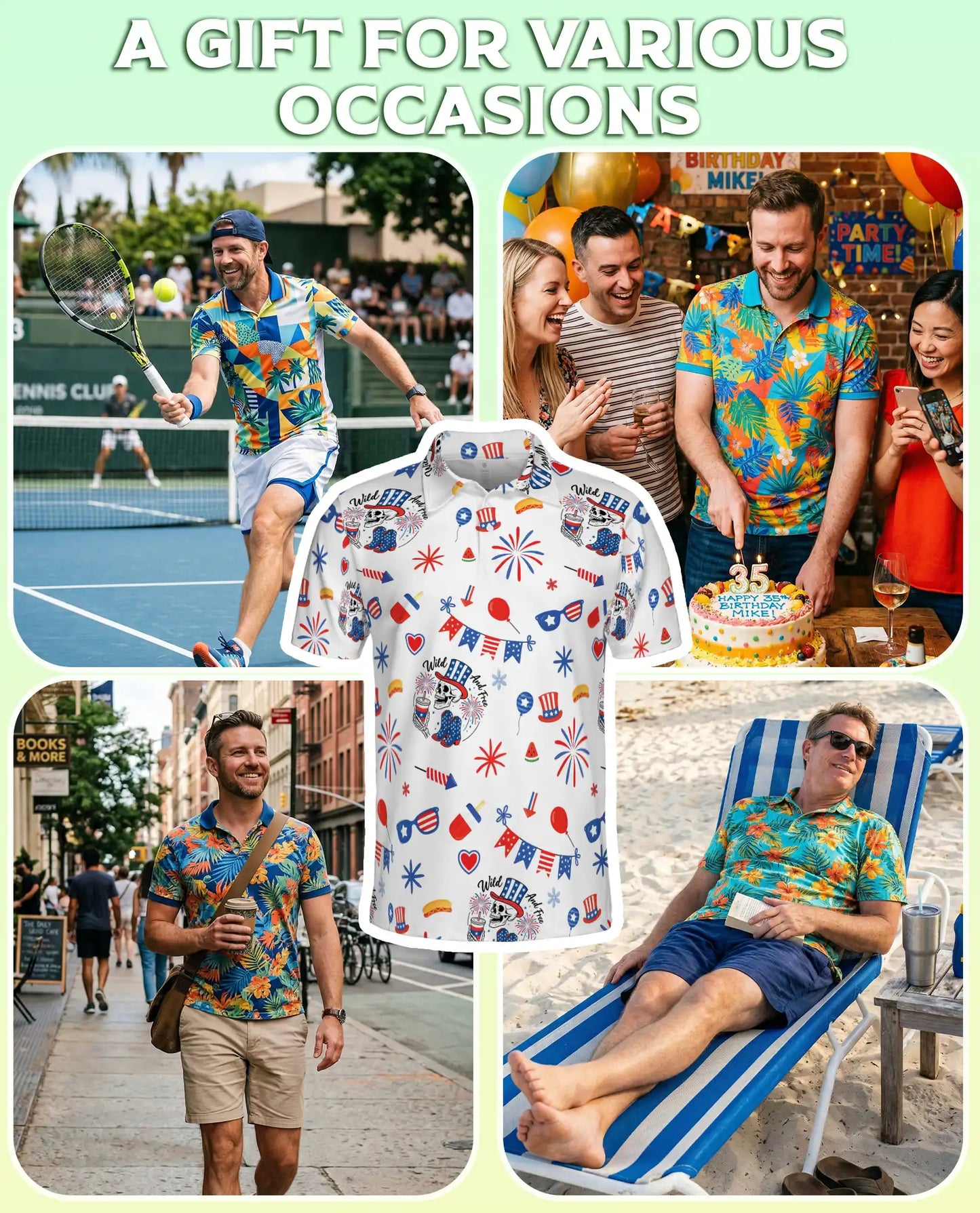 Wild And Free Patriotic Skull 4th of July Polo Shirt | Azhawaiian