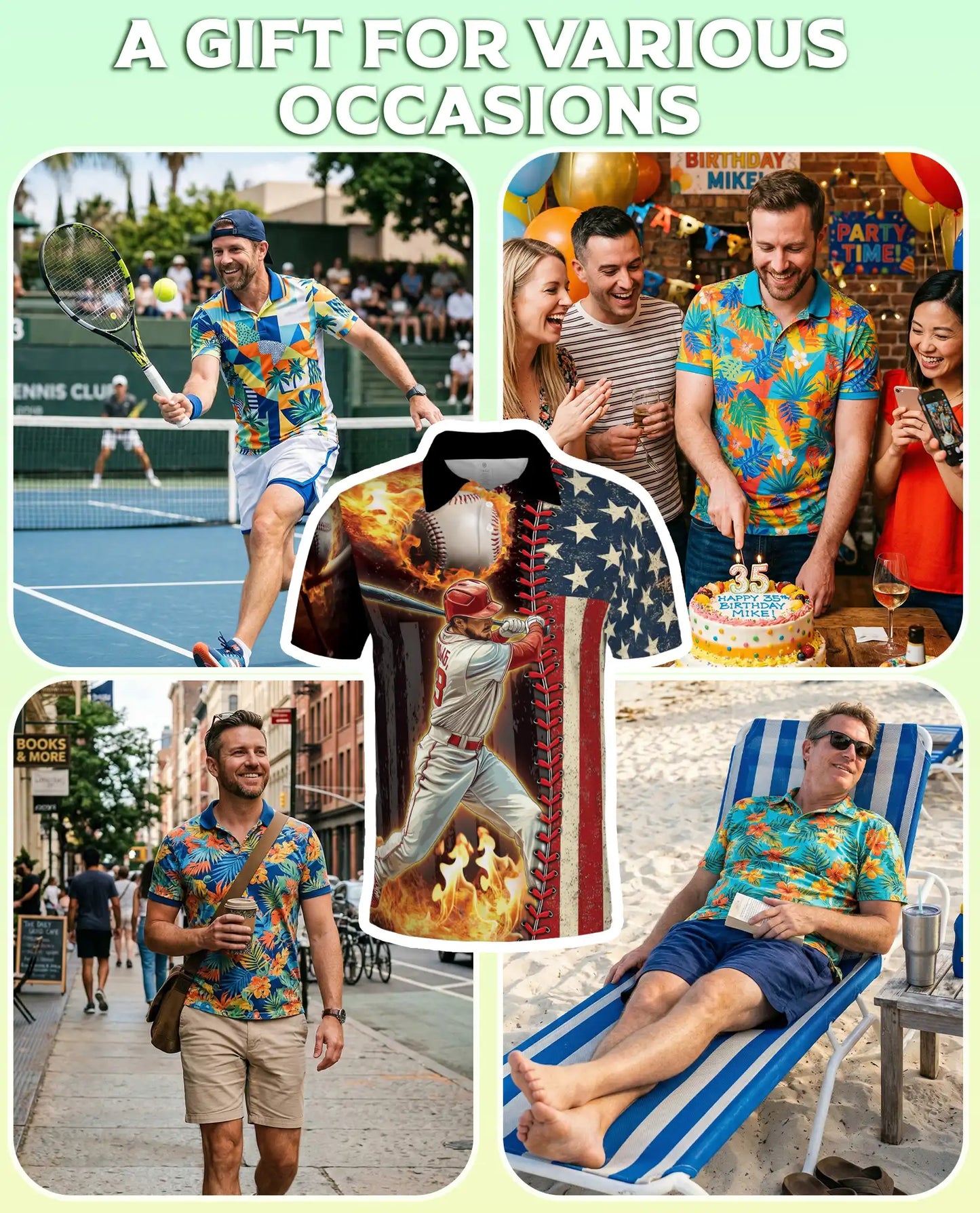 Baseball USA Flag Polo Shirt | Azhawaiian