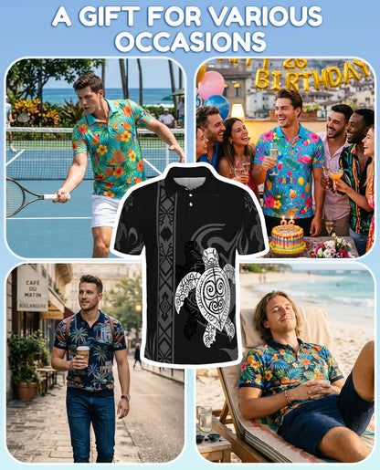 Polynesian Turtle Polo Shirt | Azhawaiian