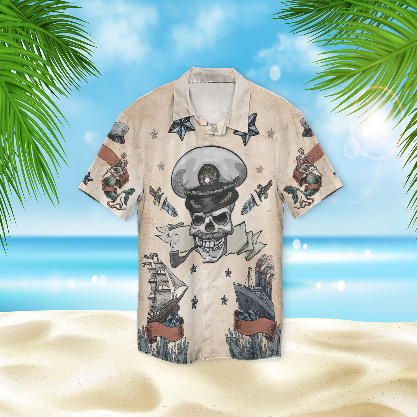 Skull Aop Hawaii Shirt Sailor Hawaiian