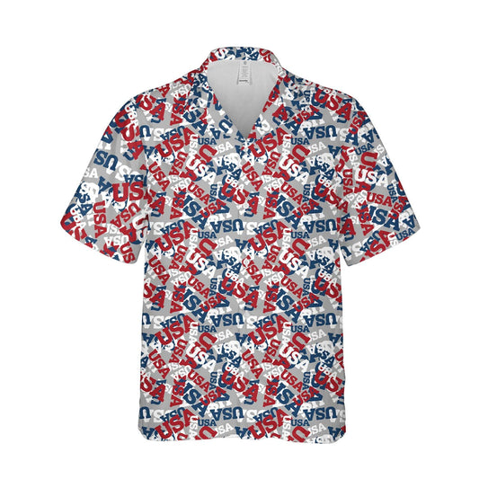 4th of July US Flag USA Seamless Pattern Unisex Hawaiian Shirts