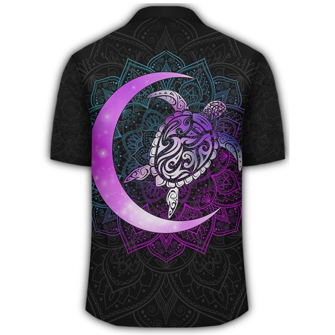 Hawaii Turtle Mandala Hawaiian Shirt - Galaxy Purple - AH