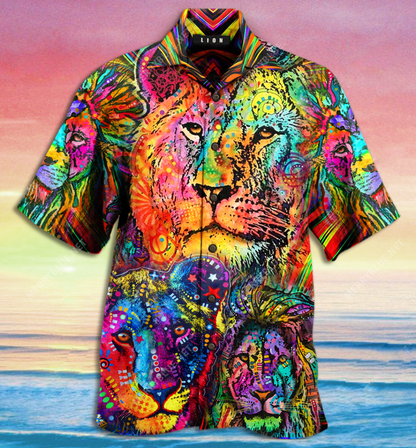 Amazing Lion Colorful Hawaii Shirt Unique Beach Hawaiian