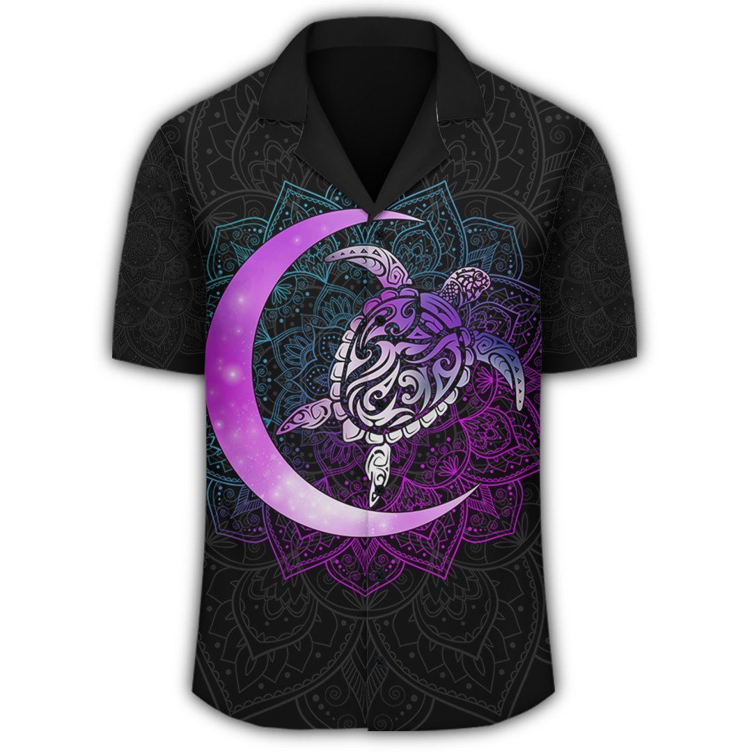 Hawaii Turtle Mandala Hawaiian Shirt - Galaxy Purple - AH