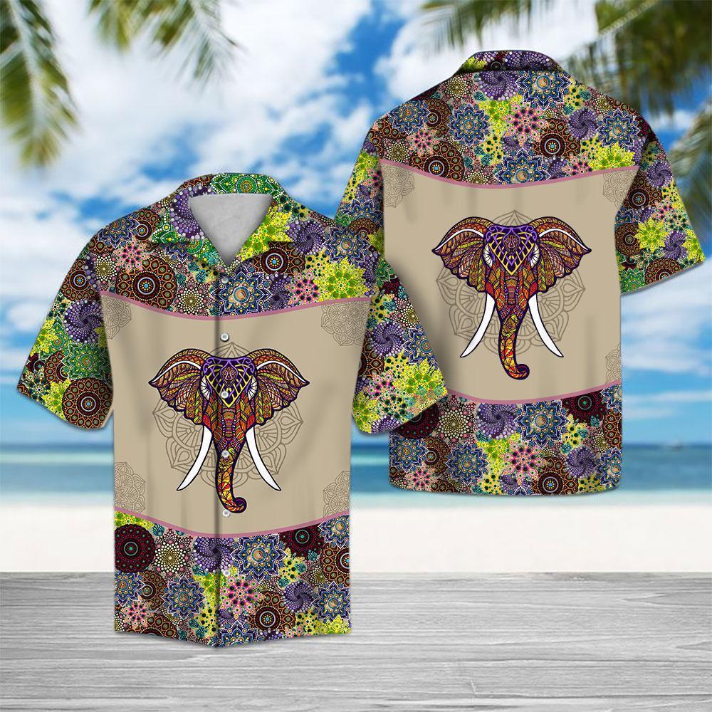 Mandala Elephant Hawaiian Shirt