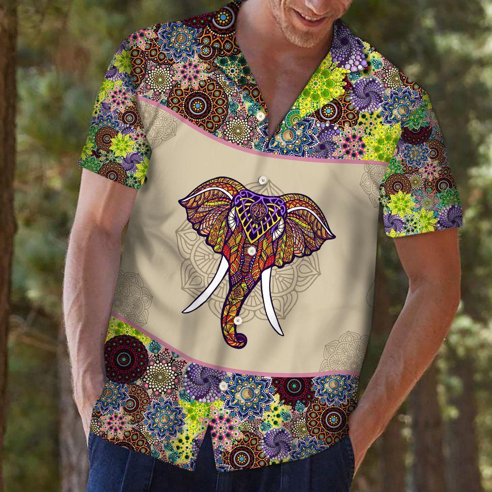 Mandala Elephant Hawaiian Shirt