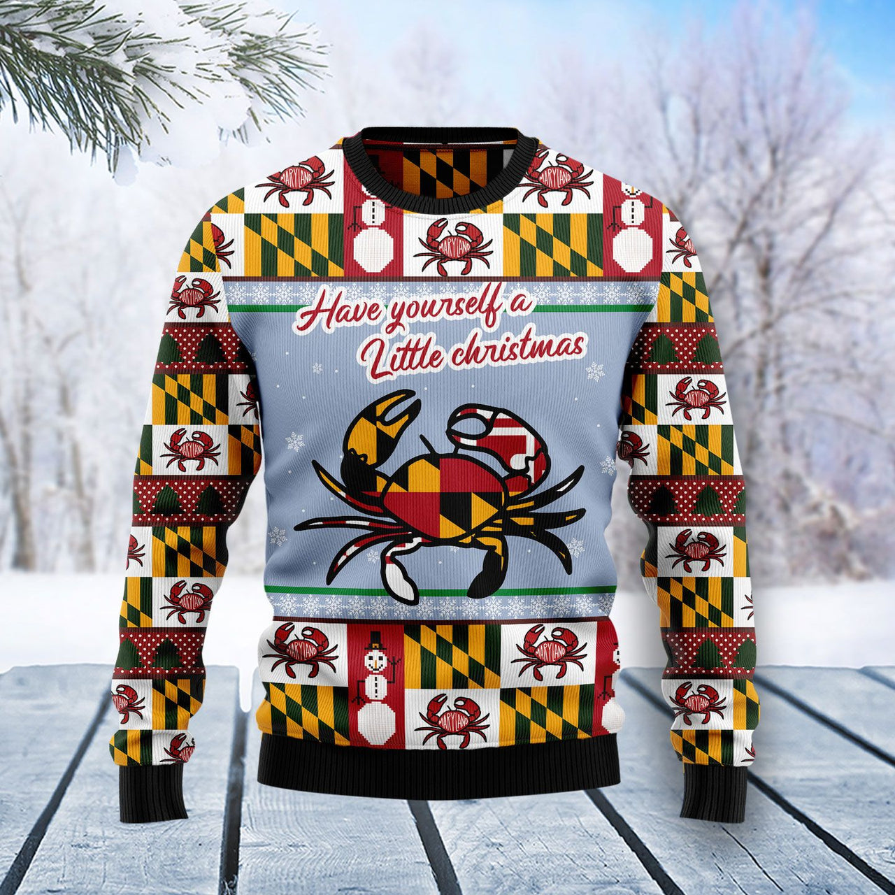 Maryland Symbols Ugly Christmas Sweater 