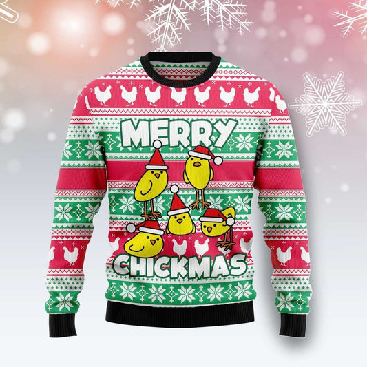 Merry Chickmas Ugly Christmas Sweater 