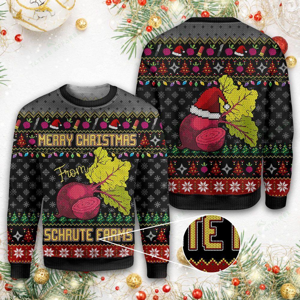 Merry Christmas From Schrute Farms Ugly Christmas Yall Ugly Christmas Sweater 