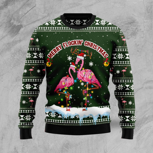 Merry Flockin Christmas Ugly Christmas Sweater 