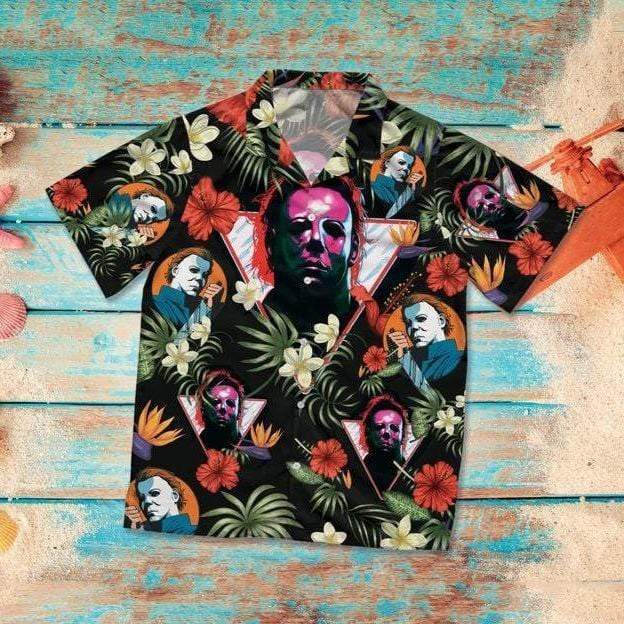 Halloween Scary The Shape Horror Killer Tropical Hawaiian Aloha Shirts #DH