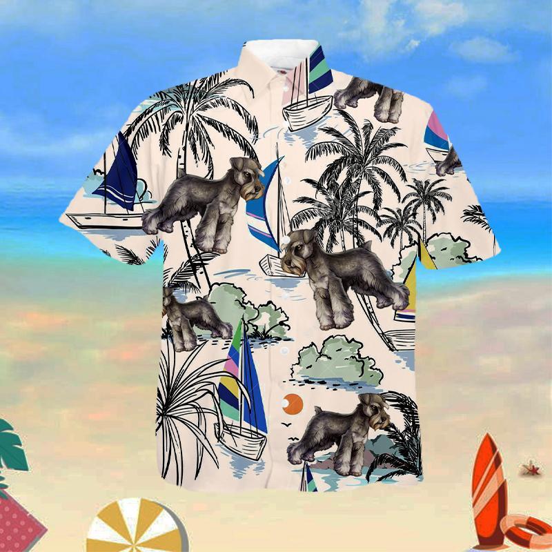Miniature Schnauzer Summer Beach Hawaiian Shirt