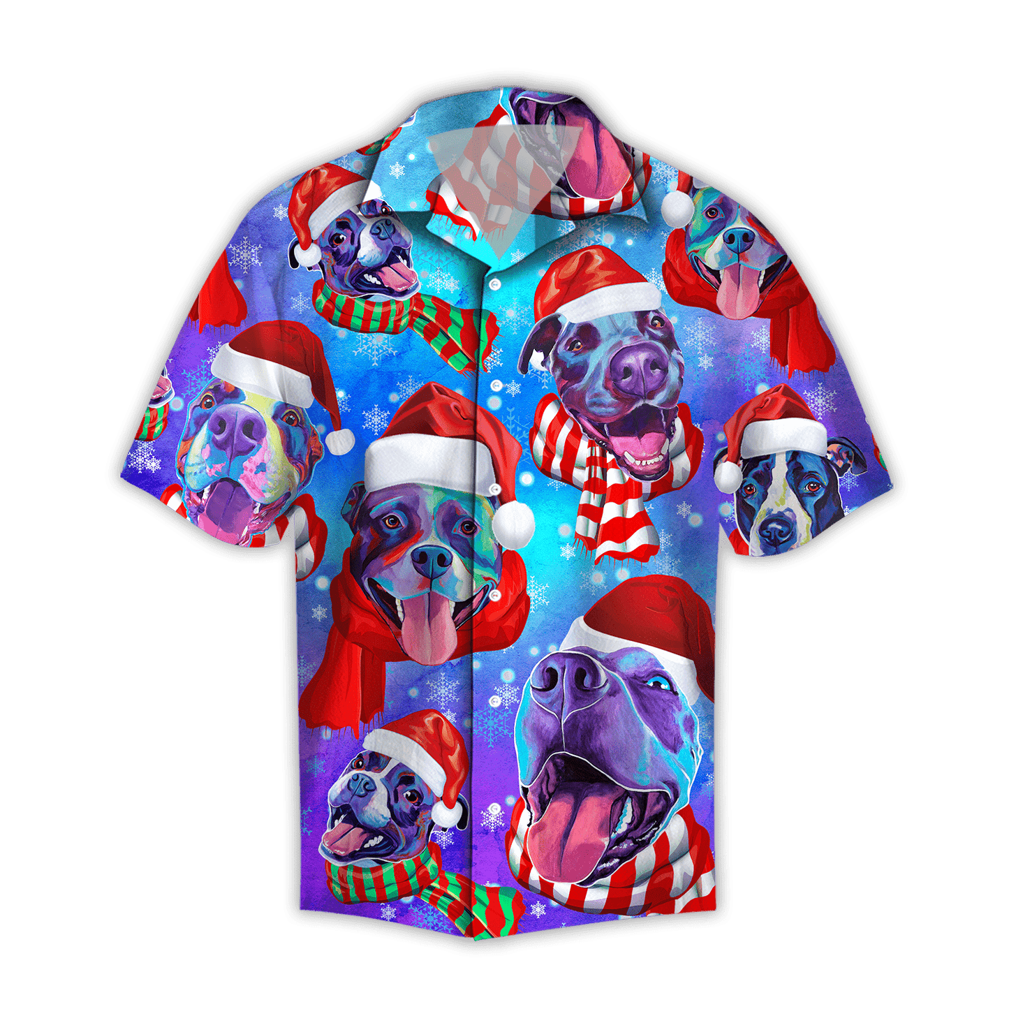 Pit Bull Xmas Unisex Hawaii Shirts Unique Beach Shirt Hawaiian