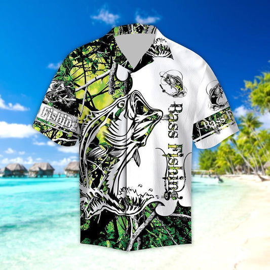 Green Bass Fishing Sport Hawaii Shirt Unique Beach Hawaiian