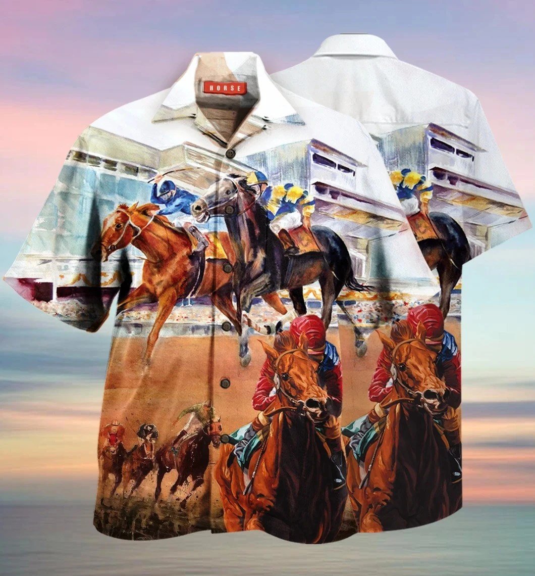 Horse Racing Hawaiian Shirt