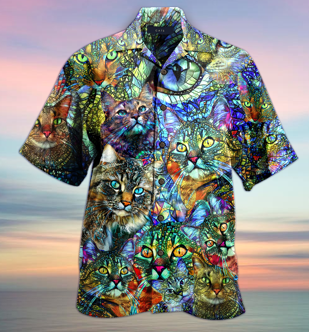 Amazing Kaleidoscope Cat Hawaiian Shirt