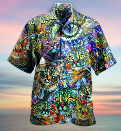 Amazing Kaleidoscope Cat Hawaiian Shirt