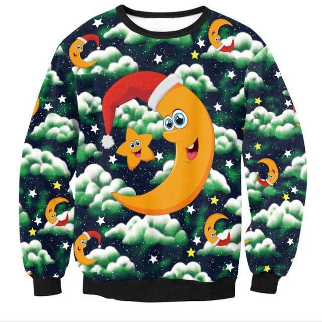 Moon Christmas Ugly Christmas Sweater 