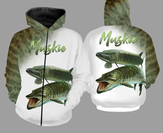 Muskie 3D All Over Printed Shirts For Men & Women Zip up hoodie