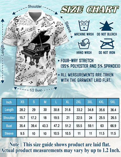 Grand Piano Hawaiian Shirt for Men, Button Down Aloha Shirt - Azhawaiian