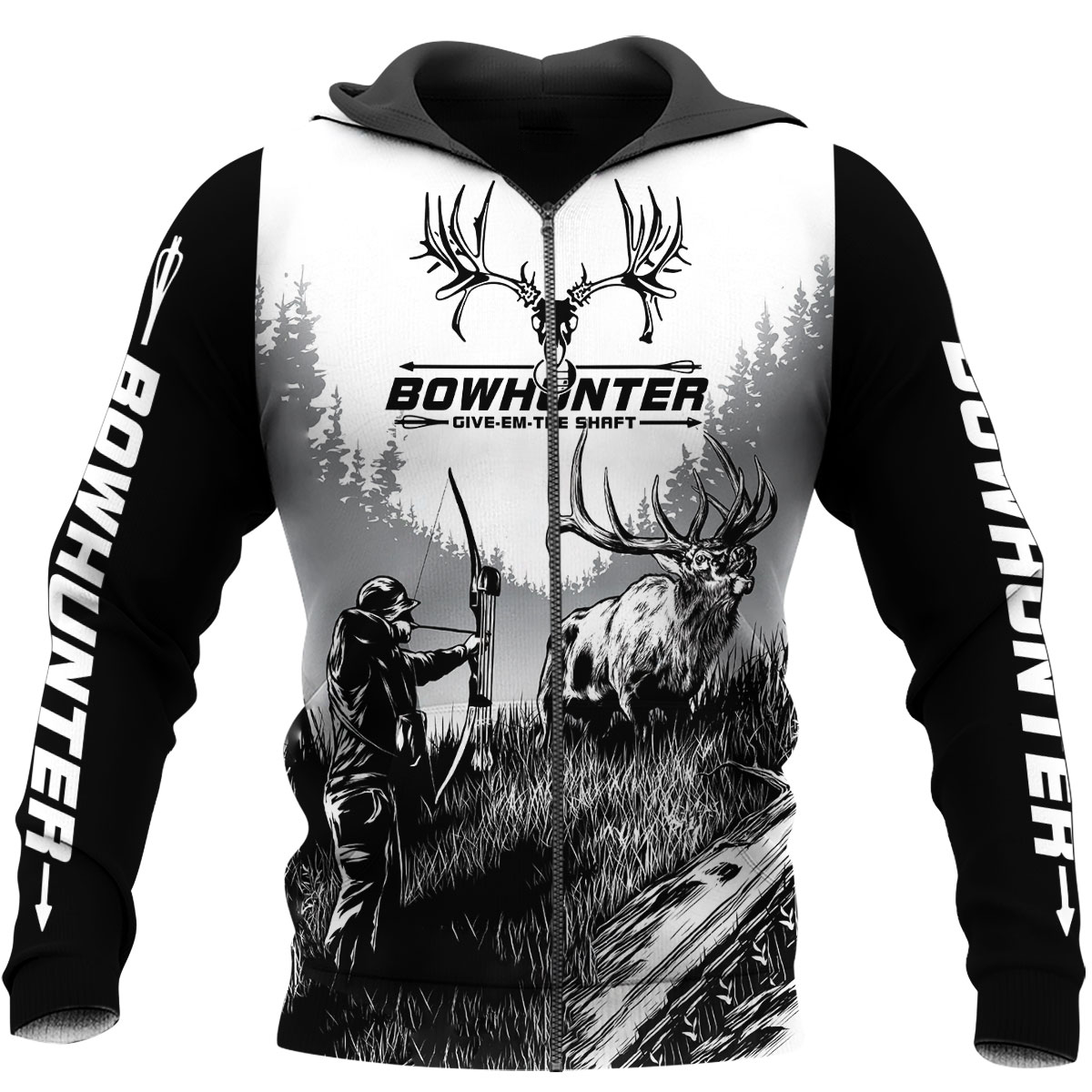 Deer Hunting 3D All Over Printed Shirts Plus Size NQS101 PQB Zip up hoodie