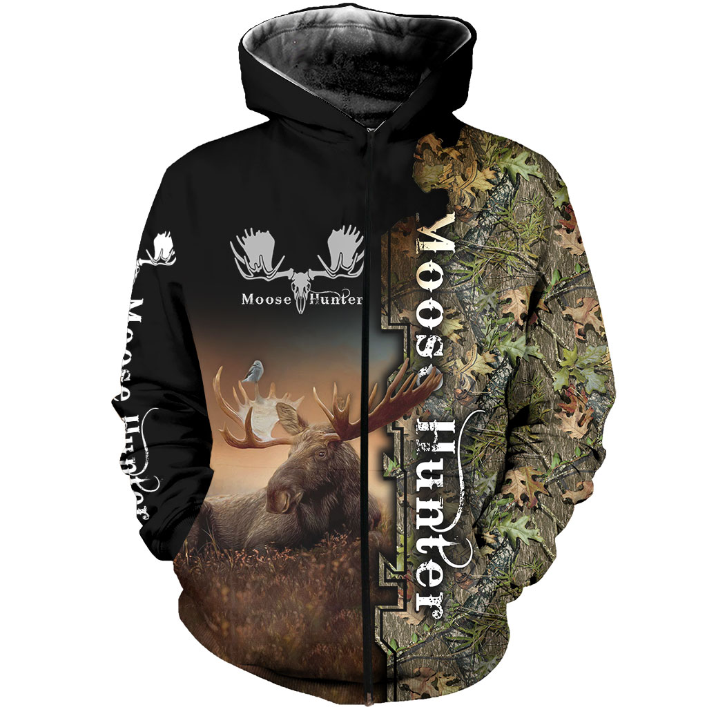 Beautiful Moose Camo 3D All Over Printed Sweatshirt Zip Up Hoodie Zip Up Hoodie