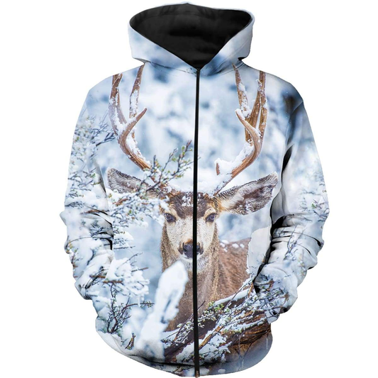 Winter Deer Hunting 3D all over Print Shirt plus size